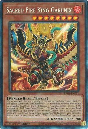Sacred Fire King Garunix  [RA05-EN031] Collector's Rare 1st Edition