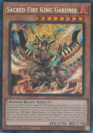 Sacred Fire King Garunix  [RA05-EN031] Secret Rare 1st Edition