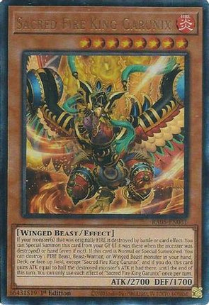 Sacred Fire King Garunix  [RA05-EN031] Ultimate Rare 1st Edition