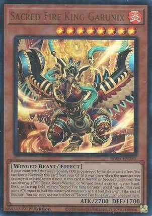 Sacred Fire King Garunix  [RA05-EN031] Ultra Rare 1st Edition