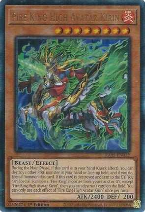 Fire King High Avatar Kirin  [RA05-EN032] Ultimate Rare 1st Edition