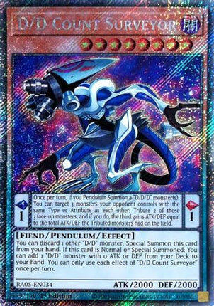 D/D Count Surveyor  [RA05-EN034] Platinum Secret Rare 1st Edition