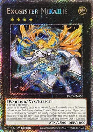 Exosister Mikailis  [RA05-EN050] Platinum Secret Rare 1st Edition