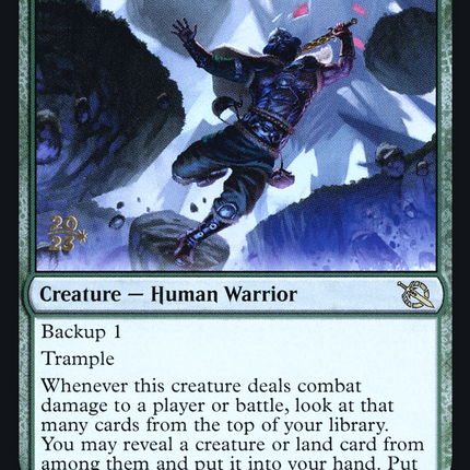 Doomskar Warrior [March of the Machine Promos] Prerelease Foil
