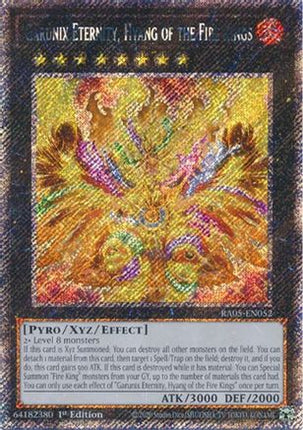 Garunix Eternity, Hyang of the Fire Kings  [RA05-EN052] Platinum Secret Rare 1st Edition