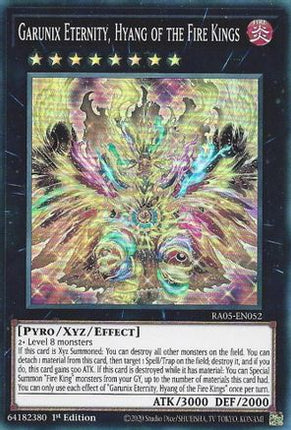 Garunix Eternity, Hyang of the Fire Kings [RA05-EN052] Super Rare 1st Edition