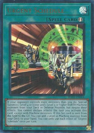 Urgent Schedule  [RA05-EN064] Ultra Rare 1st Edition