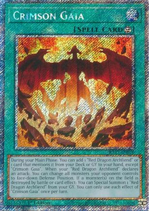 Crimson Gaia  [RA05-EN070] Platinum Secret Rare 1st Edition