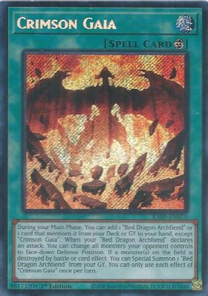 Crimson Gaia  [RA05-EN070] Secret Rare 1st Edition