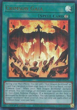 Crimson Gaia  [RA05-EN070] Ultra Rare 1st Edition