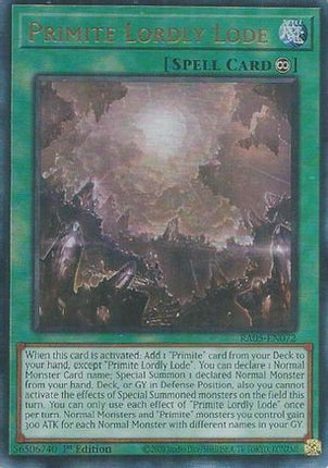 Primite Lordly Lode  [RA05-EN072] Ultimate Rare 1st Edition