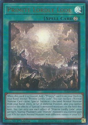 Primite Lordly Lode  [RA05-EN072] Ultra Rare 1st Edition
