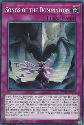 Songs of the Dominators [RA05-EN081] Super Rare 1st Edition