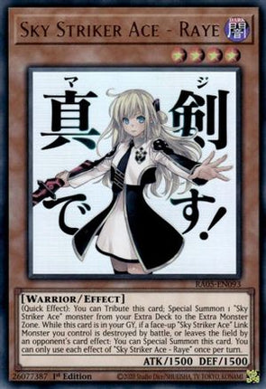 Sky Striker Ace - Raye [RA05-EN093] Ultra Rare 1st Edition
