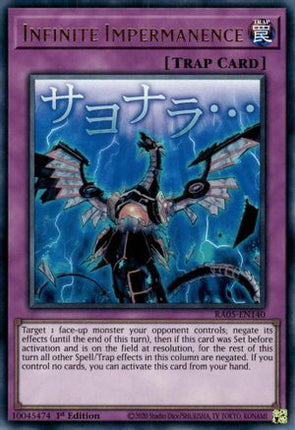 Infinite Impermanence [RA05-EN140] Ultra Rare 1st Edition