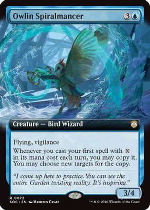 Owlin Spiralmancer (Extended Art) [Commander: Secrets of Strixhaven]
