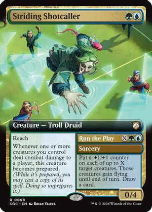 Striding Shotcaller (Extended Art) [Commander: Secrets of Strixhaven]