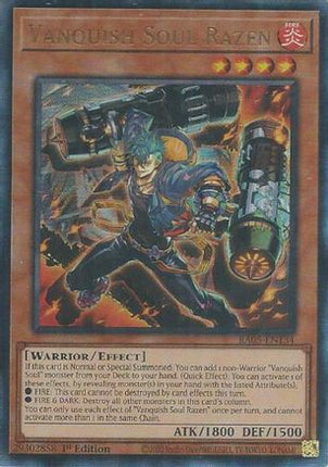 Vanquish Soul Razen  [RA05-EN134] Ultimate Rare 1st Edition