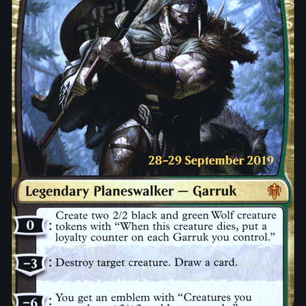 Garruk, Cursed Huntsman [Throne of Eldraine Promos] Prerelease Foil