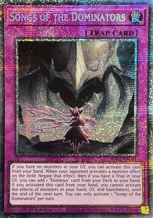 Songs of the Dominators  [RA05-EN081] Starlight Rare 1st Edition