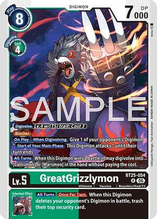 GreatGrizzlymon [BT25-054] [Dual Revolution] Foil