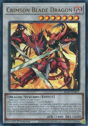 Crimson Blade Dragon [BLZD-EN037] Ultra Rare 1st Edition
