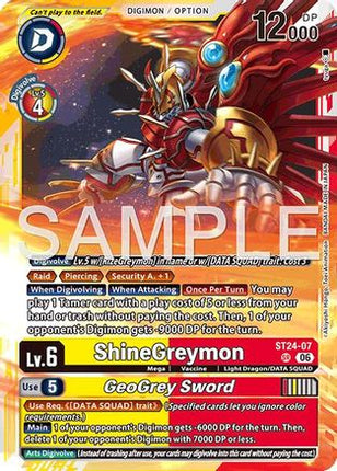 ShineGreymon // GeoGrey Sword [ST24-07] [Starter Deck 24: Data Squad] Foil