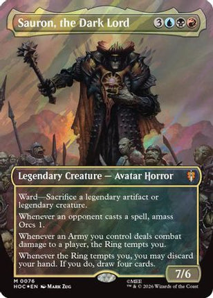 Sauron, the Dark Lord (Borderless) (Surge Foil) (076) [The Hobbit: Eternal-Legal] Foil