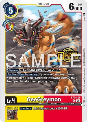 GeoGreymon (Welcome Tamers Pack Vol.2) [ST24-05] [Starter Deck 24: Data Squad Release Event Cards] Foil