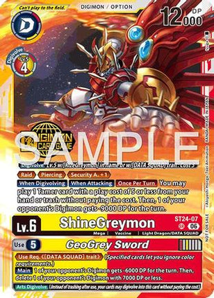 ShineGreymon // GeoGrey Sword (Welcome Tamers Pack Vol.2) [ST24-07] [Starter Deck 24: Data Squad Release Event Cards] Foil