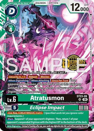 Atratusmon // Eclipse Impact (Welcome Tamers Pack Vol.2) [ST23-09] [Starter Deck 23: Beatbreak Release Event Cards] Foil