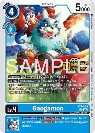 Gaogamon (Welcome Tamers Pack Vol.2) [ST24-03] [Starter Deck 24: Data Squad Release Event Cards] Foil