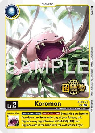 Koromon (Welcome Tamers Pack Vol.2) [ST24-01] [Starter Deck 24: Data Squad Release Event Cards] Foil