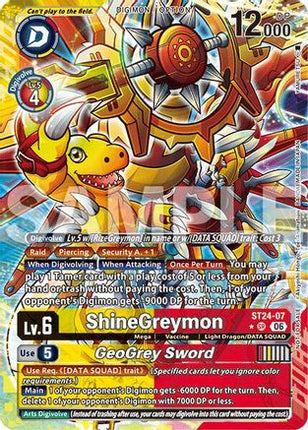 ShineGreymon // GeoGrey Sword (Dual Revolution Release Event Winner) [ST24-07] [Dual Revolution Release Event Cards] Foil
