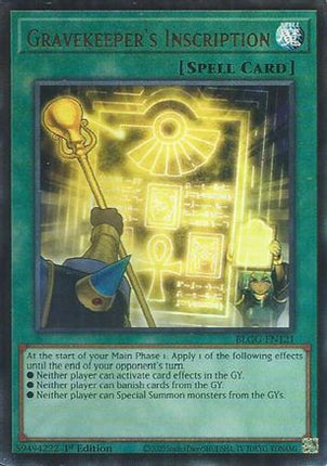 Gravekeeper's Inscription (Ultra Rare) [BLGG-EN121] 1st Edition