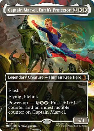 Captain Marvel, Earth's Protector (Borderless) (0342) (342) [Marvel Super Heroes] Foil