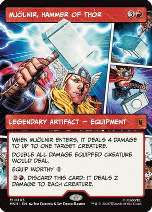 Mjolnir, Hammer of Thor (Borderless) (0303) (303) [Marvel Super Heroes] Foil