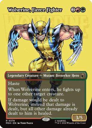 Wolverine, Fierce Fighter (Borderless) (378) [Marvel Super Heroes] Foil