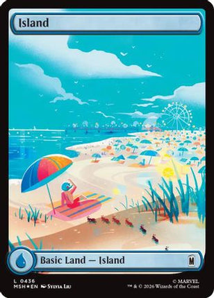 Island (0436) (Surge Foil) (436) [Marvel Super Heroes] Foil