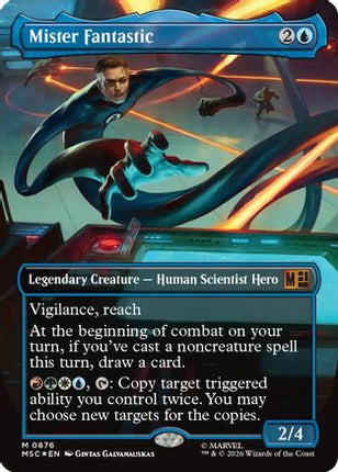 Mister Fantastic (Borderless) (Surge Foil) (876) [Commander: Marvel Super Heroes] Foil