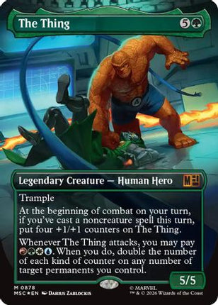 The Thing (Borderless) (Surge Foil) (878) [Commander: Marvel Super Heroes] Foil