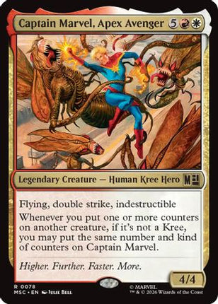 Captain Marvel, Apex Avenger (Surge Foil) (078) [Commander: Marvel Super Heroes] Foil