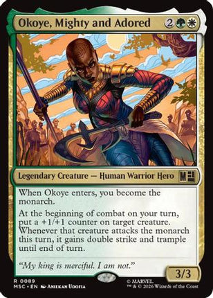 Okoye, Mighty and Adored (Surge Foil) (089) [Commander: Marvel Super Heroes] Foil