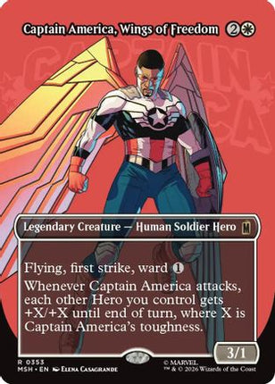 Captain America, Wings of Freedom (Borderless) (353) [Marvel Super Heroes] Foil