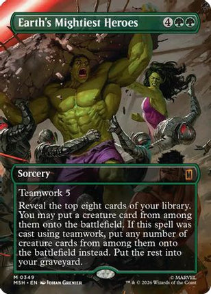 Earth's Mightiest Heroes (Borderless) (349) [Marvel Super Heroes] Foil