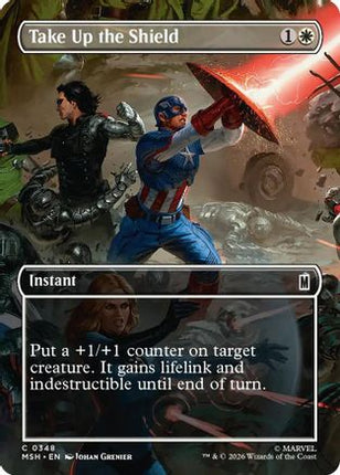 Take Up the Shield (Borderless) (348) [Marvel Super Heroes] Foil
