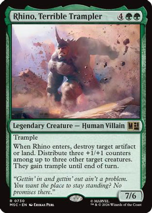 Rhino, Terrible Trampler (730) [Commander: Marvel Super Heroes] Foil
