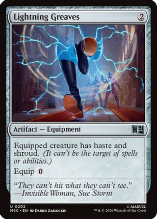Lightning Greaves (Surge Foil) (202) [Commander: Marvel Super Heroes] Foil