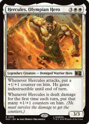 Hercules, Olympian Hero (Surge Foil) (016) [Commander: Marvel Super Heroes] Foil
