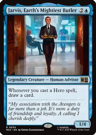 Jarvis, Earth's Mightiest Butler (Surge Foil) (034) [Commander: Marvel Super Heroes] Foil